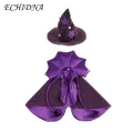 Soft Pet Cloak Adjustable Witch Cloak Hat Set for Small Pets Halloween Costume Accessories for Cats Dogs Kittens Perfect for Halloween Parties Dress-up Fun Pet Cloak Adjustable Strap. 
