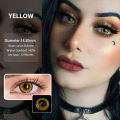 👍 UYAAI 1 Pair Yellow Contact Lenses Natural Colored Lenses For Eyes Super Beauty Colored Eye Lenses For Yearly Use. 