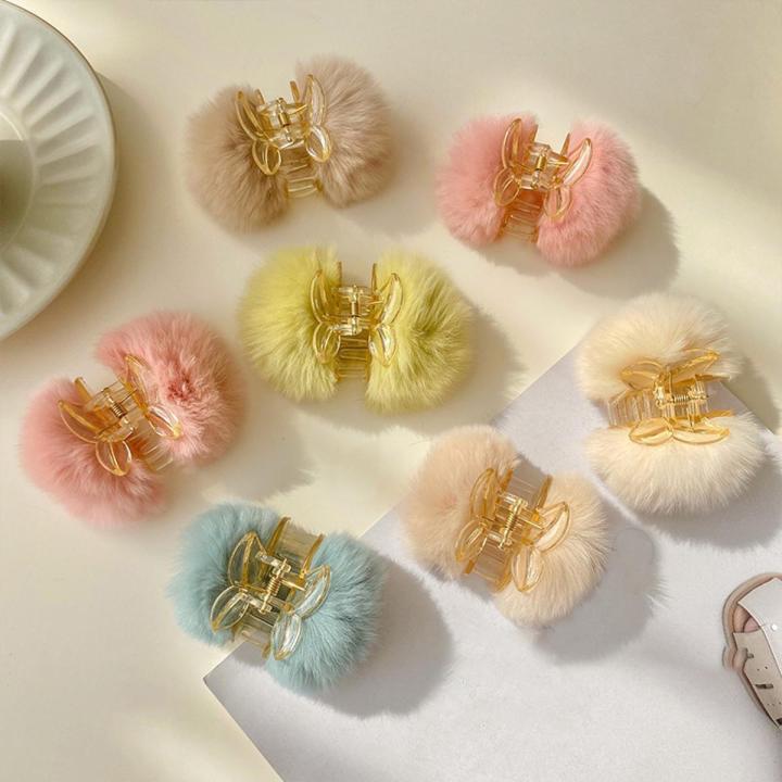 Ladies Elegant Girls Vintage Cherry Small Hair Clip Korean INS Style Soft Plush Hairpin Sweet Hair Accessories Ponytail Holder Cute Hair Claw