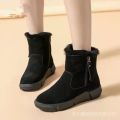 [ Real Wool ]2024 Winter New Thick Snow Boots Fur Integrated Fashion Casual Women's Flat Booties. 