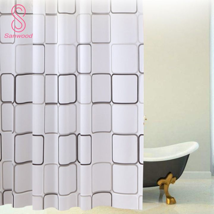 Waterproof%20Shower%20Curtain%20PEVA%20Fabric%20Bathroom%20Home%20Hotel%20Bath%20Drape%20With%20Hooks%20-%20Image%204