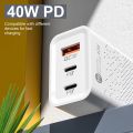 60W 3 Ports USB C Charger Fast Charging Type C Mobile Phone Adapter PD Quick Charge 3.0 For iPhone Xiaomi Samsung Wall Charger. 