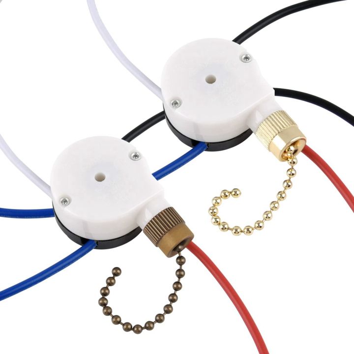 SRIWEN Ceiling Fan Switch Kit ZE-208S E89885 3 Speed 4 Wire Pull Chain, Ceiling Fan Parts, Switch Speed Control Switch