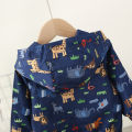 Spring And Autumn New Boys' Baby Long Sleeve Coat Animal Print Infant Hooded Coat Windproof Girl Children'S Clothing (3-24 Months). 