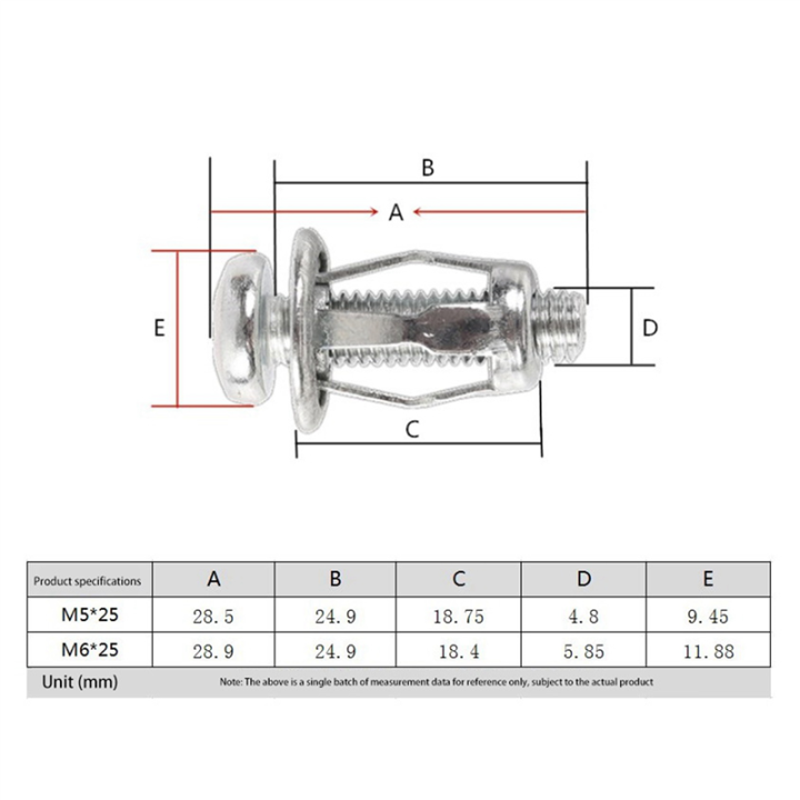 QUANBU%2060%20Pcs%20M6X25%20Jack%20Nuts%20Car%20Metal%20Screw%20Petal%20Nuts%20with%20Screw%20for%20Hollow%20Wall%20Iron%20Skin%20-%20Image%204