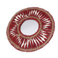 Seagrass Wall Mirror Woven Hanging Wall Mirror Decorative HD Mirror Antique Lightweight Easy To Use Round Fashionable for Bedroom. 