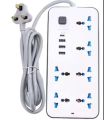 Multi Plug Wire Code 3 USB+6 Power Socket with 2M Cable 3.4A  AC Power Socket UK Plug. 