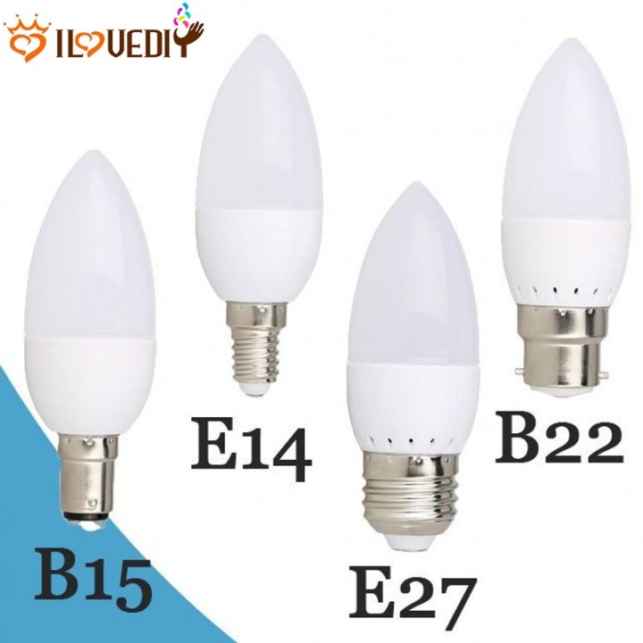 LED Candle Light  Bulbs E14 E27 B15 B22 Chandelier Lamp
