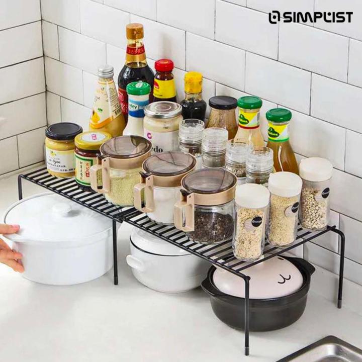 Minimal Expandable Kitchen Storage Rack, Multi-function Kitchen Pot Pan Organizer Cabinet Shelf Holder, Pantry Shelves, Under Sink and Counter Top Organizer by Simplist