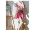 Super Fairy Pure ins Japanese Style Short Sleeve Hot Spring Bathing Suit Style Girl High Waist Conservative Student Split Skirt Style 2024. 