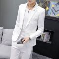Suit Suit Men's Korean-Style Solid Color Handsome Two-Piece Suit Student Casual All-Match Suit Jacket Business Clothing Dress. 