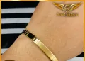 Gold Plated Plain Lined Bangle For Men. 