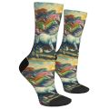 Van Gogh style retro oil painting horse herd art men's socks fashion casual comfortable sports socks novel fun happy socks gift. 