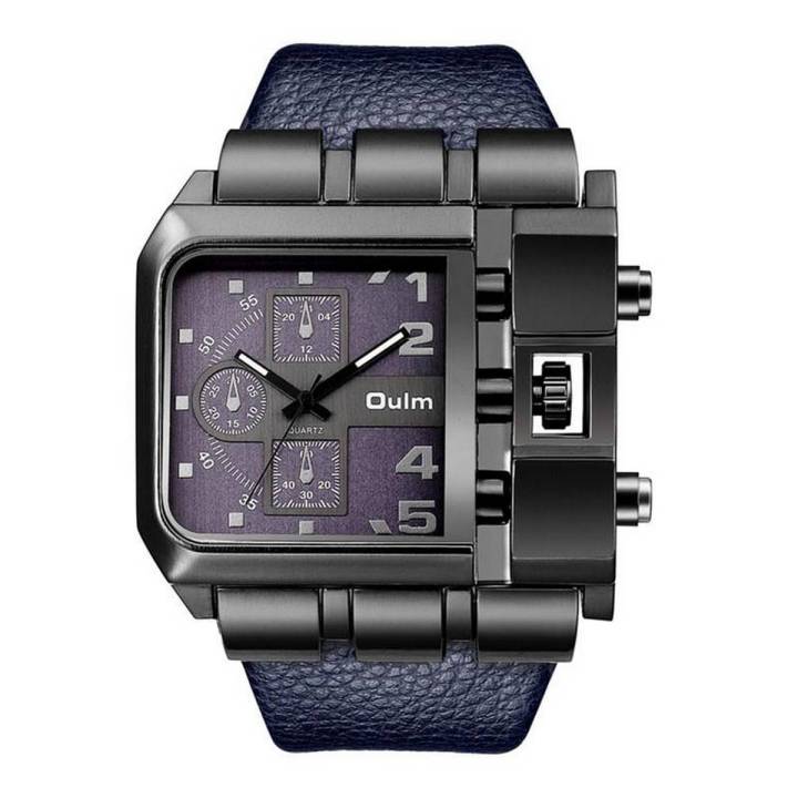 Oulm Oulm 3364 Casual Wristwatch Square Dial Wide Strap Men'S Quartz Watch ...
