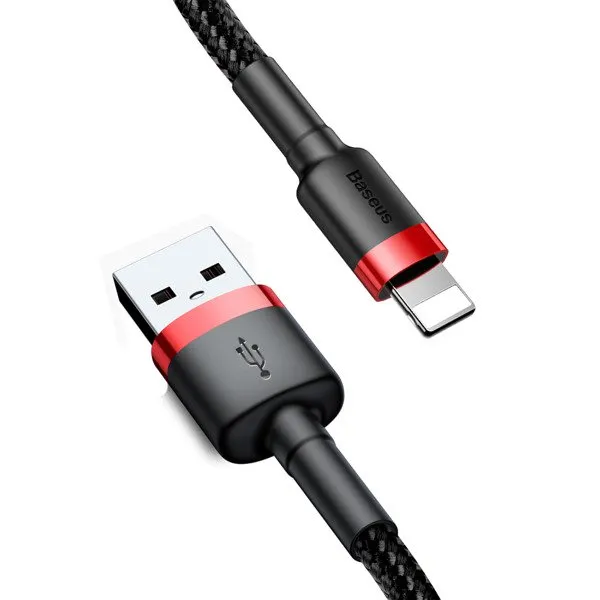 BASEUS%20Cafule%202.4A%20Short%20Nylon%20USB%20Lightning%20Charging%20Cable%20100cm%20for%20iPhone%20/%20iPad%20-%20Image%203