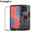 For Tecno Spark 10C Case Shockproof Armor Stand with Holder Car Ring Back Cover Casing hp For Tecno Spark 10C Screen Protector Glass film. 