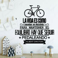 【Folio & Light】Life Is Like Riding A Bicycle Spanish Quote Wall Sticker Vinyl Art Home Decor Living Room Bedroom Decals Removable Mural 4185. 