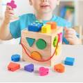 Wooden Baby Puzzle Box Toy Shape Sorter Toy for Preschool Kids 2 3 Years Old. 