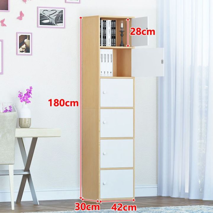 Simple%20Bookcase%20Bookshelf%20with%20Door%20Locker%20with%20Lock%20Floor%20Simple%20Modern%20Storage%20Cabinet%20Student%20Storage%20Cabinet%20against%20the%20Wall%20-%20Image%209