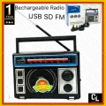 Rechargeable Radio 1367U  BT FM USB SD 3BANDS TF Music Player. 