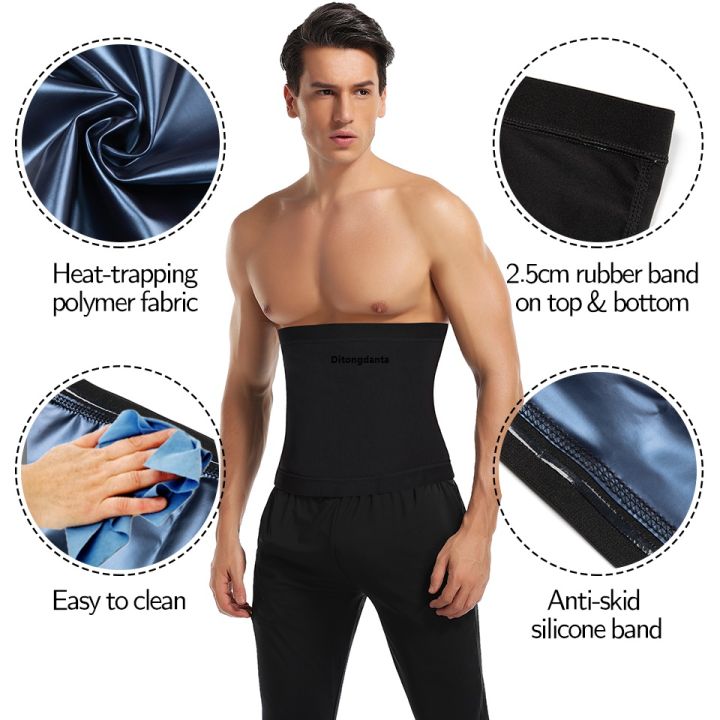 Men's slimming body shaper sauna sweat belt waist trainer corset belly pocket weight loss belly fat burner fire man