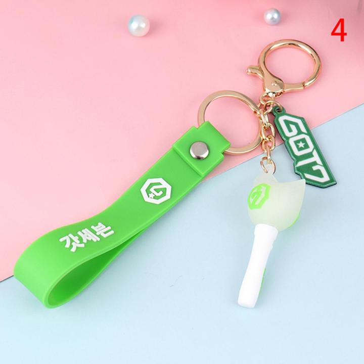 [BestGO]Kpop BTS TWICE NCT EXO BLACKPINK GOT7 Light Stick Pendant Keychain Lanyard