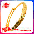 Bracelet Thicken Adjustable Golden Women Imitation Gold Plated Bangle for Banquet. 