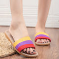 【ZOSR】Summer Linen Women'S Slippers Flat Sandals Home Color EVA Lightweight Shoes For Women Casual Slippers Free Shipping. 