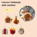 Kawaii Food Bread Hamburger Hot Dog French Fries Plush Novelty Pendant Plush Keychain Stuffed Doll Soft Pendant Hamburger P S5A4. 