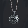 Witcher Wolf Head Witcher Pendant Necklace Accessory Necklace with Wild Hunt 3 Figure TV Necklace. 