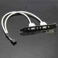 Bochara Motherboard 2.54€?9pin Header To 2 Ports Usb 2.0 Female Cable Back Panel Bracket For Desk Computer. 