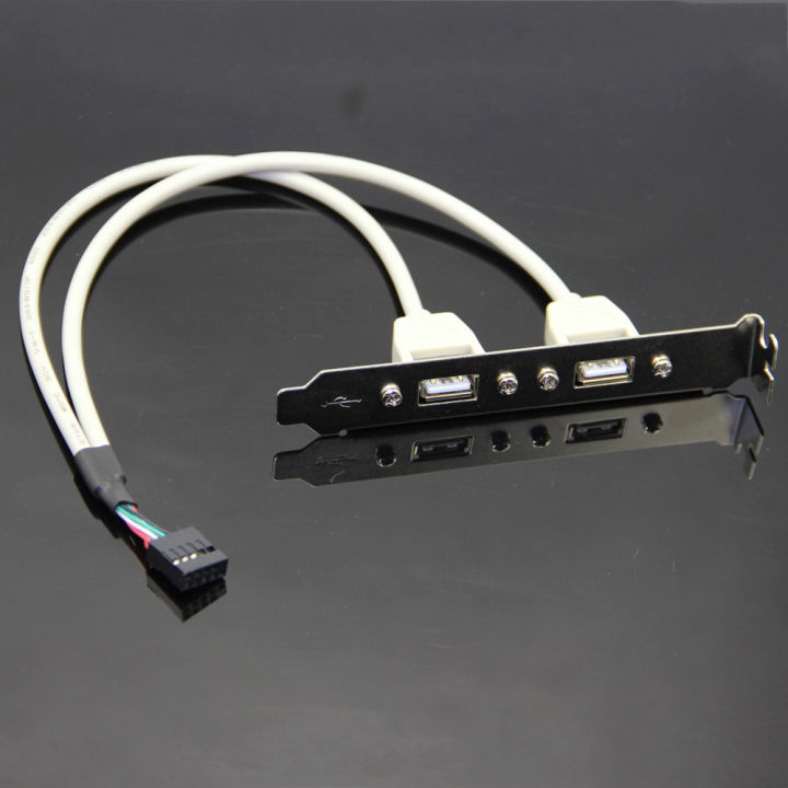 Bochara%20Motherboard%202.54%E2%82%AC?9pin%20Header%20To%202%20Ports%20Usb%202.0%20Female%20Cable%20Back%20Panel%20Bracket%20For%20Desk%20Computer%20-%20Image%202