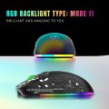 HXSJ T90 2.4G Wir-ele-ss Mechanical Mouse RGB Gaming Mouse Ergonomic Design 10 Million Keystroke Lifetime 3600DPI 11 RGB Lighting Modes. 