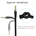 Braided Replacement Cable Extension Cord With Volume Control Mic Mute For Kingston HyperX Cloud Alpha Mix Gaming Headsets. 