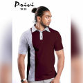 Privi Fashion Unique Design Premium Quality Knit Collar T-Shirt for Men. 
