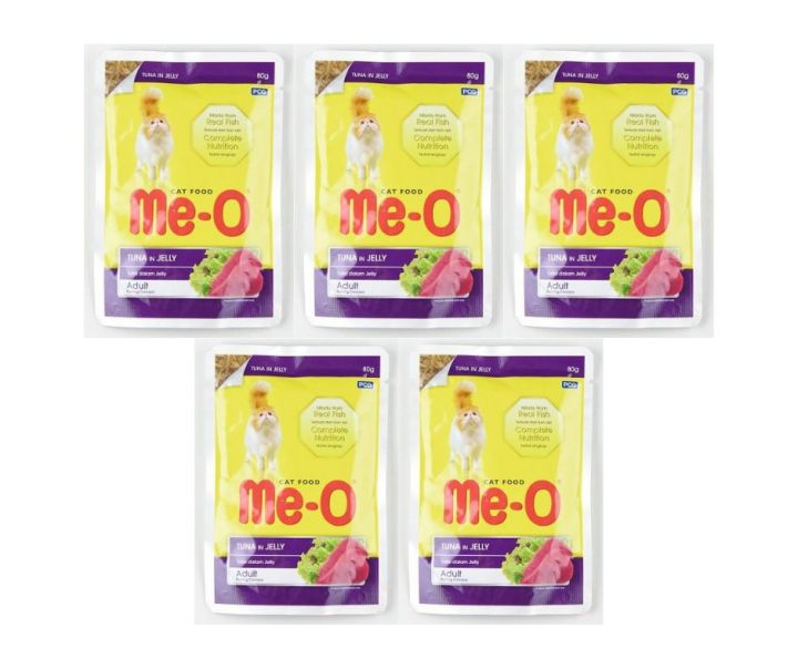 5 packets Me - O Wet Pouch Tuna 80g