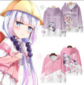 3D print Anime Miss Kobayashi's Dragon Maid Cosplay Costume Kanna Kamui Tohru Quetzalcoatl Unisex 3D Hoodie Zipper Hooded Jacket. 