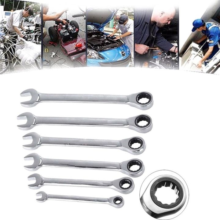 DAYFULI%208,10,12,13,14,15,17,18,19mm%20Ratchet%20Spanner%20Combination%20Wrench%20Keys%20Gear%20Ring%20Tool%20Handle%20Chrome%20%20Tool%20-%20Image%205