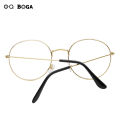 OQ BOGA 3 Colors Unisex Fashion Outdoor Decorate Oval Frame Glasses Women Men Eye Protection Metal Full Rim Eyewear. 