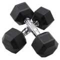 Rubber Hex Dumbbells - Pair-5kg,7kg,10kg,12kg,15kg,18kg,20kg. 