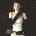 LibiLuxury XINMEIJI Wedding Bridal Long Opera Handschuh Black Gloves for Apparel Velvet Finger Brides Bridesmaid Gloves WG011. 