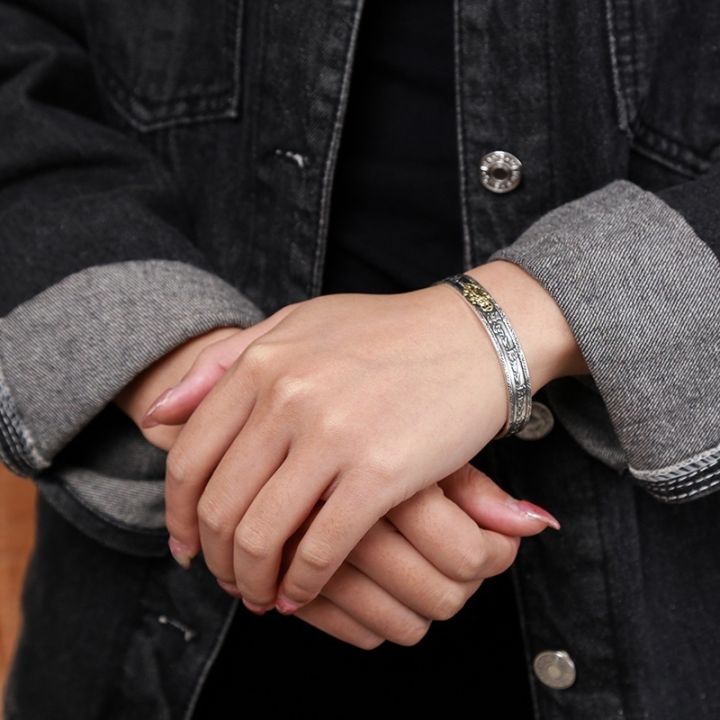 %E3%80%90VNOX%20Jewelry%20Store%E3%80%91(New)%20vintage%20alloy%20Pixiu%20open%20bracelet%20lucky%20true%20Heart%20Sutra%20bracelet%20MEN'S%20WOMEN'S%20cancel%20bracelet%20-%20Image%202