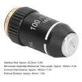 (GGBR) 4pcs Biological Microscope Lens, 195 Achromatic Black Objective Lens 100X Oil High Power Objective Interface 20.2mm. 