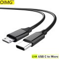 USB C to Micro USB Charging Cable USB-C USBC to Micro Data Transmission Cord For Laptop Phone Xiaomi Redmi Note3 Quick Charge. 