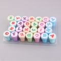 26 Pcs Alphabets Letters Round Stamp Seal Children Gifts Toys Self Inking Scrapbooking Plate Ink Pads Stamper. 