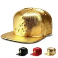 Trendy PU Crocodile Skin Hip Hop Cap For Men Women Rap Snap Back Cap Letter Flat Baseball Bonnet Homme Gold Dad Trucker Hat. 