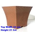 PLASTIC FLOWER WEAVE GARDEN POT - Width 24cm Height 21cm. 
