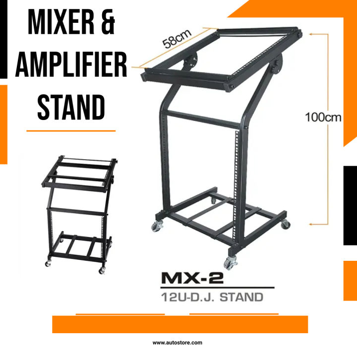 Mixer Studio Rack Mount Rolling Stand Adjustable Top Platform With ...