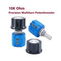 Wire Wound Precision Multi Turn Potentiometer with Knob - 10K Ohm. 