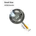 Stainless Steel Wok Pan Fry Pans with Wooden Handle, Round Bottom 32CM /34CM / 36CM / 40 CM / (Smaii-26/30cm). 